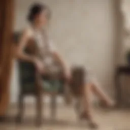 Chic snake print dress draped on a vintage chair