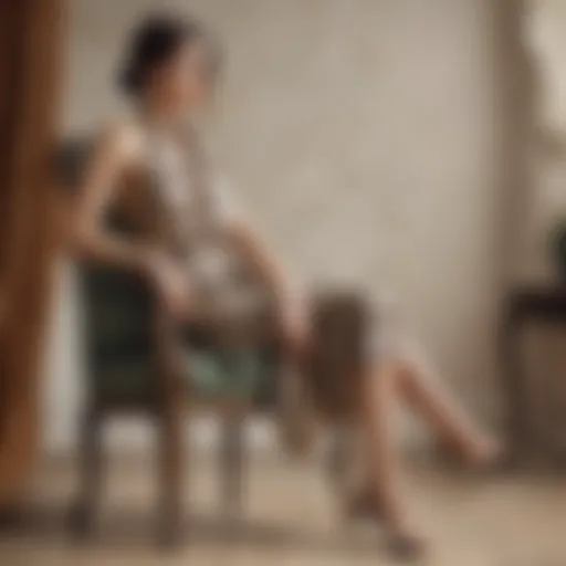 Chic snake print dress draped on a vintage chair