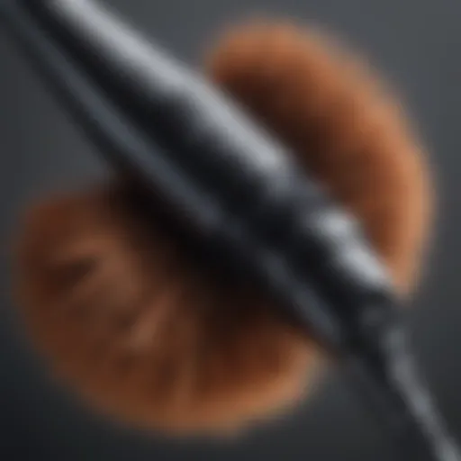 A close-up of an electric curling iron brush highlighting its unique bristle design.