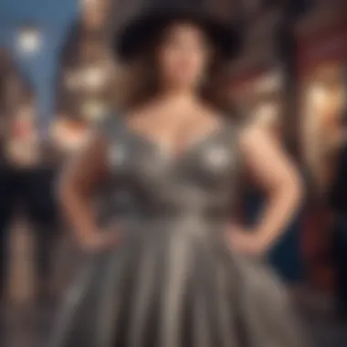 Stylish evening plus size western dress with western elements