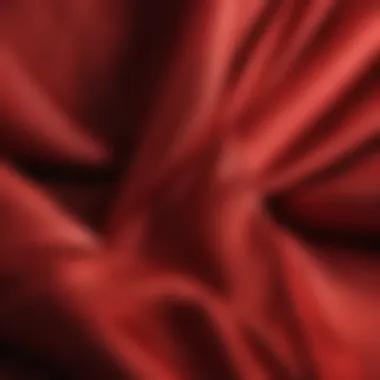 Close-up of luxurious fabric textures in red attire