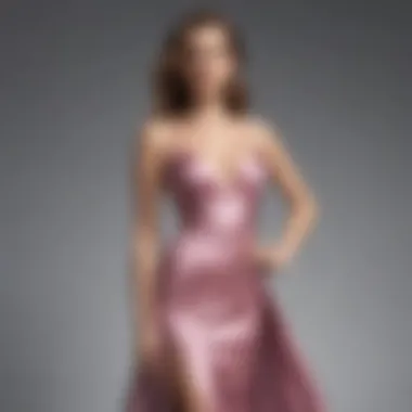 Elegant High Slit Satin Prom Dress Elegant high slit satin prom dress showcased on a model