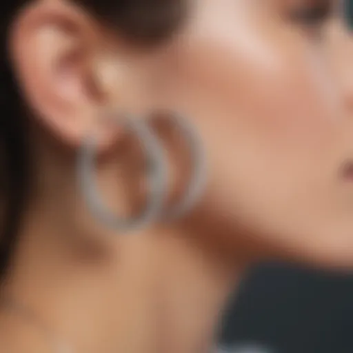 Elegant sterling silver hoop earrings designed for cartilage piercings