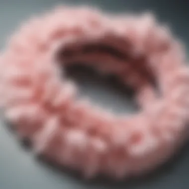 Close-up of soft materials used in a fluffy makeup headband