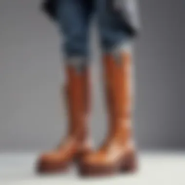 Styled Outfit with Platform Boots A fashion-forward outfit featuring elevated platform boots, styled for a casual outing.