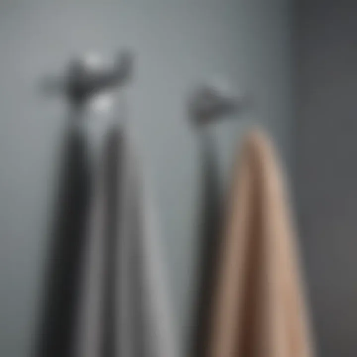 Close-up of various materials used for no drill towel hooks