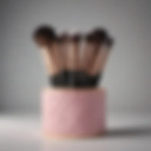 Stylish travel makeup brush holder showcasing various compartments