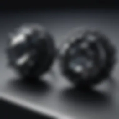 Detailed Craftsmanship of Black Zirconia A close-up view showcasing the intricate details of cubic zirconia in a stud setting.