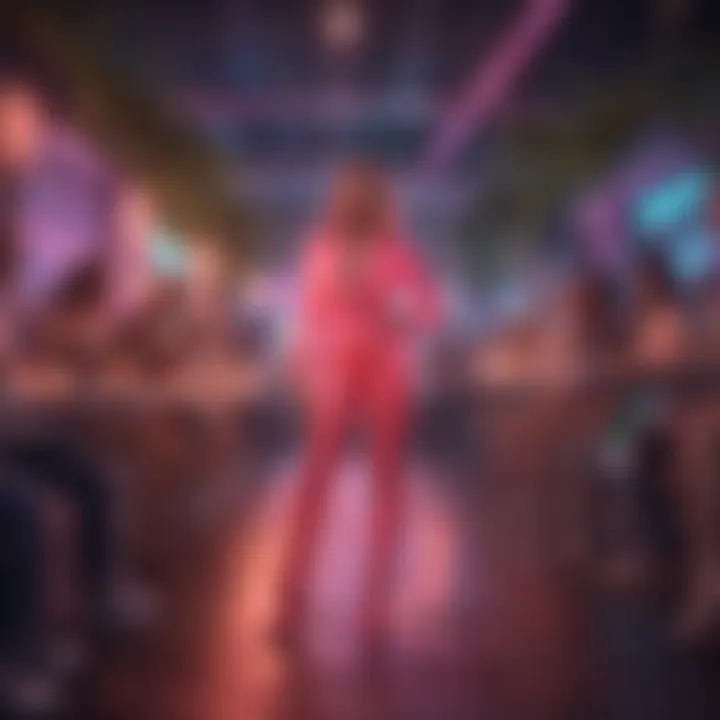 A lively scene showcasing the ambiance of a neon glow party