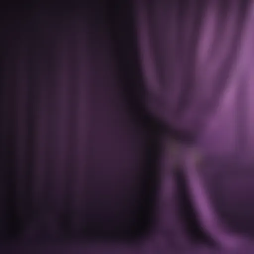 Elegant purple curtain in a theater setting