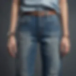 Vintage acid wash wide leg jeans on a stylish backdrop