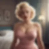 Marilyn Monroe in a classic plus size dress that showcases her curves.