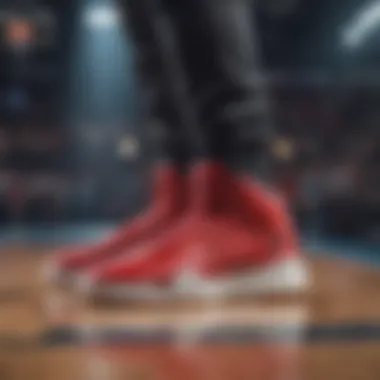 Jimmy Butler's Signature Footwear in Action Jimmy Butler showcasing his signature footwear on the court