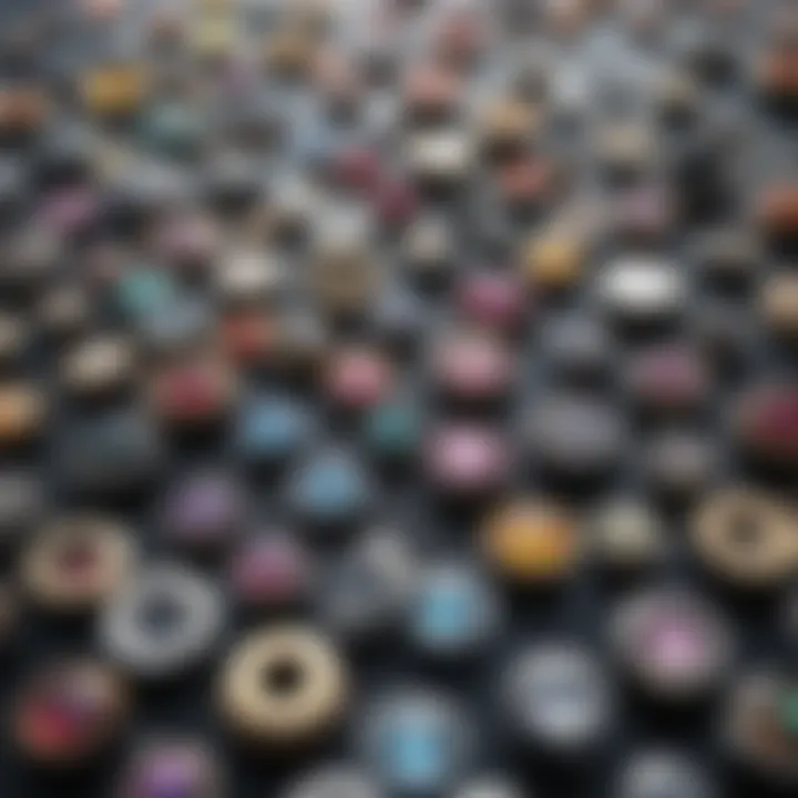 Various materials used in tiny belly button rings highlighting their diversity.