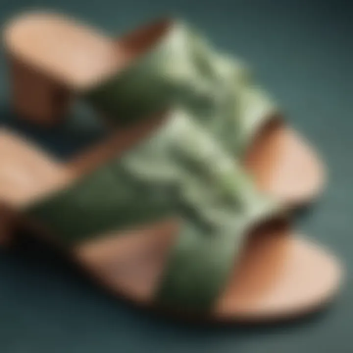 Close-up of eco-friendly sandals made from sustainable materials