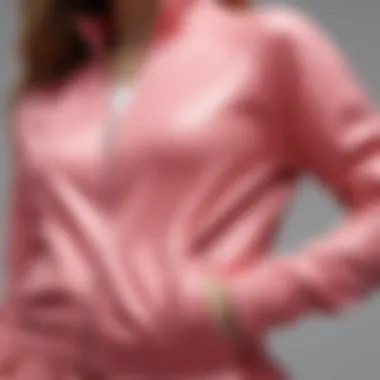 A close-up view of sustainable materials used in trendy sweat suits.